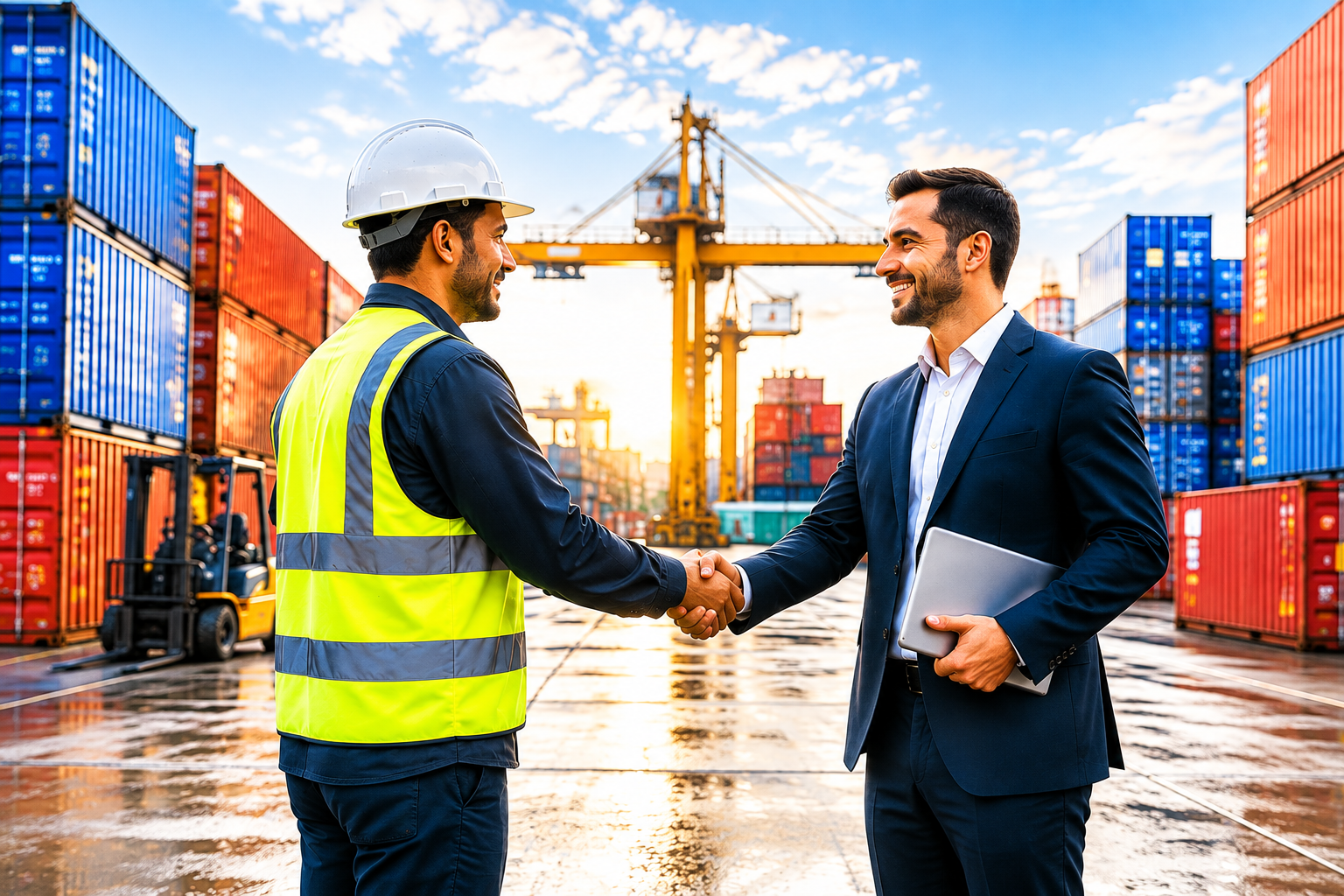 Supplier meeting on a factory floor in China — reviewing product specifications